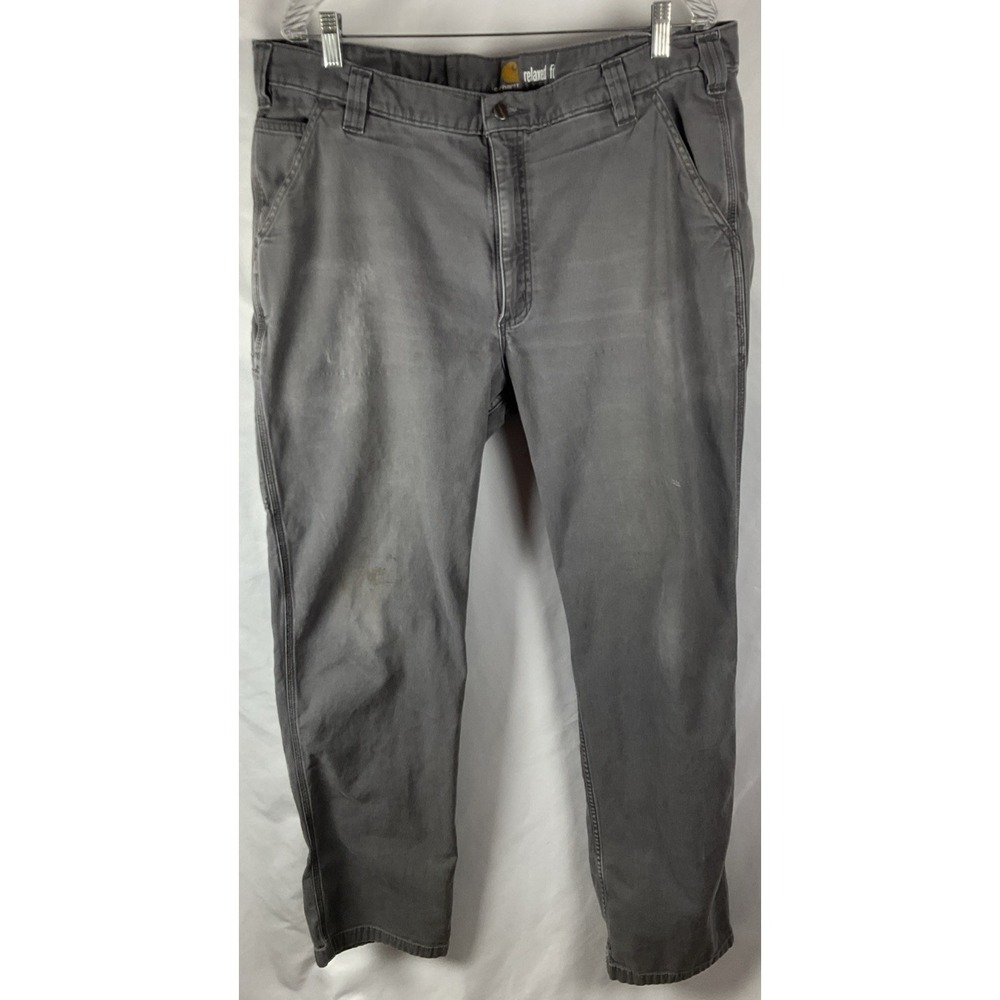Carhartt Relaxed Fit Gray Work‎ Pants Men's 40x34 Canvas Durable USA Brand